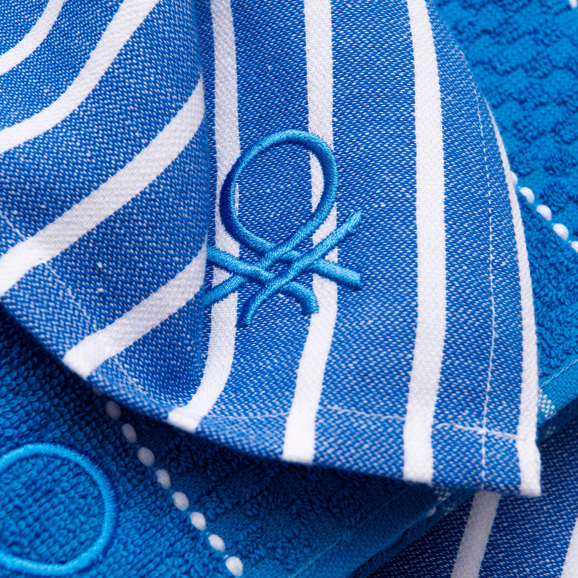 Set textil de cocina de 12 piezas 100% algodón, 4 paños 50x50cm + 8 servilletas, reutilizables y absorbentes, color azul
