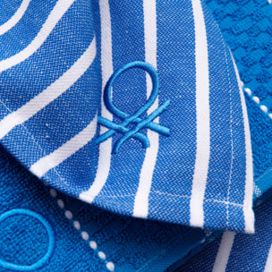 Set textil de cocina de 12 piezas 100% algodón, 4 paños 50x50cm + 8 servilletas, reutilizables y absorbentes, color azul