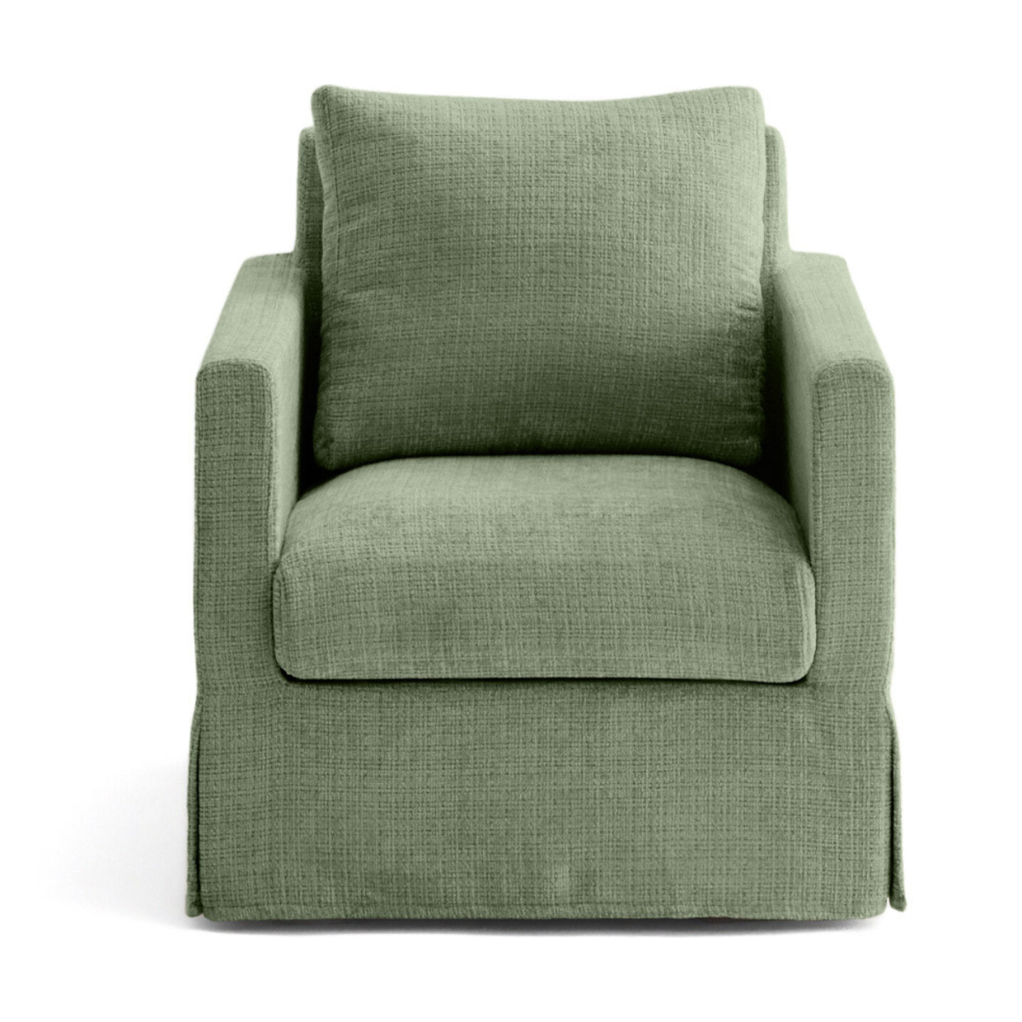 Serena - fauteuil déhoussable en velours texturé - Vert sauge