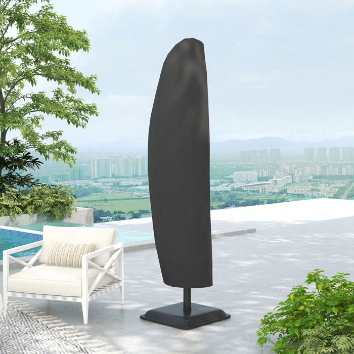 Funda para Sombrilla de Jardín Funda para Parasol Impermeable Tela Oxford 600D Cubierta de Parasol con Cremallera para Jardín Exterior Ø56x220 cm Negro