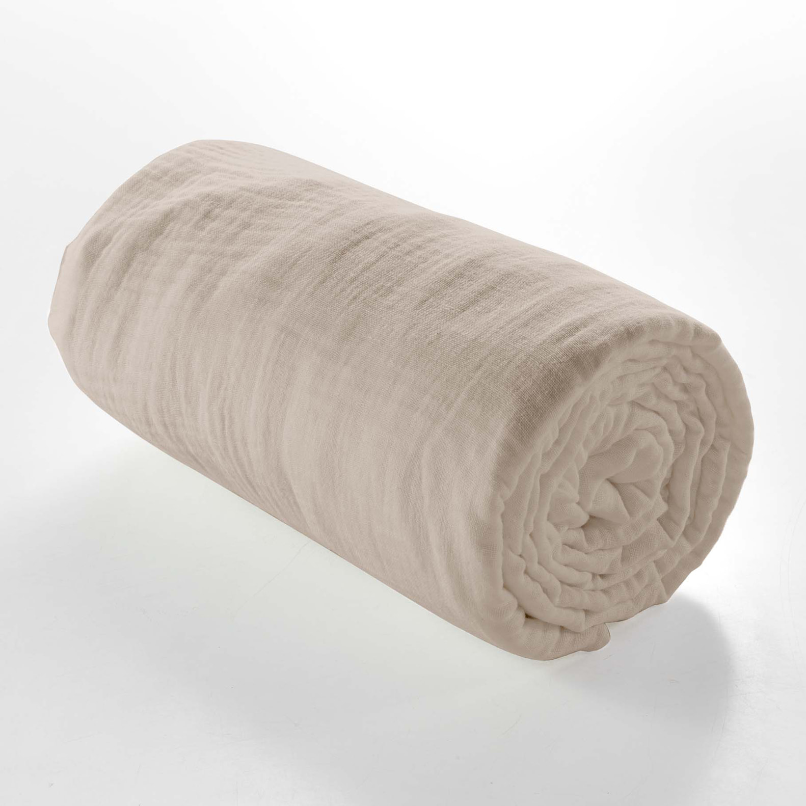 Drap Housse en gaze de coton - Sable