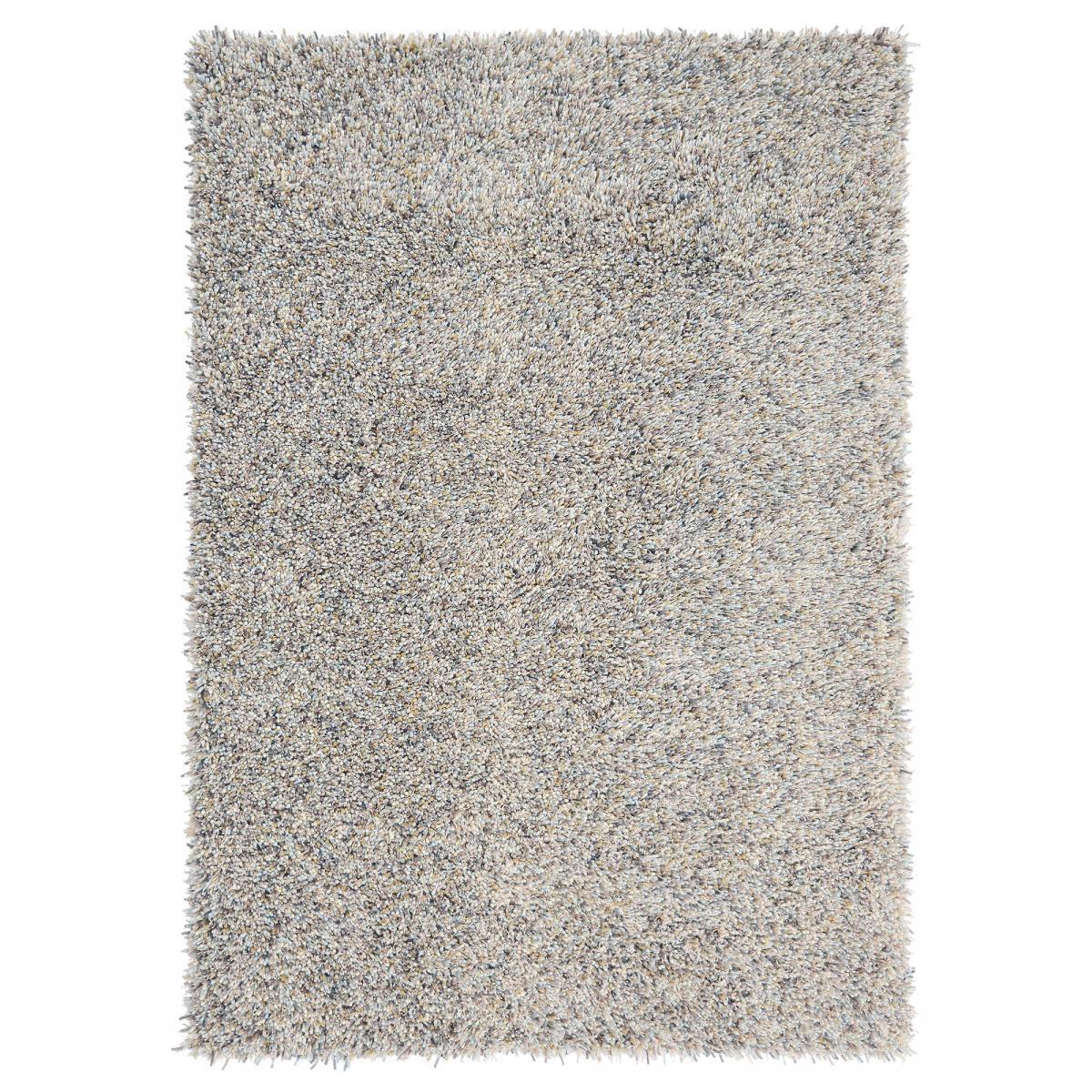 Tapis shaggy tufté en laine motif faux uni OLEL