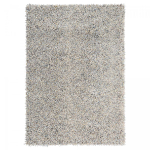 Tapis shaggy tufté en laine motif faux uni OLEL