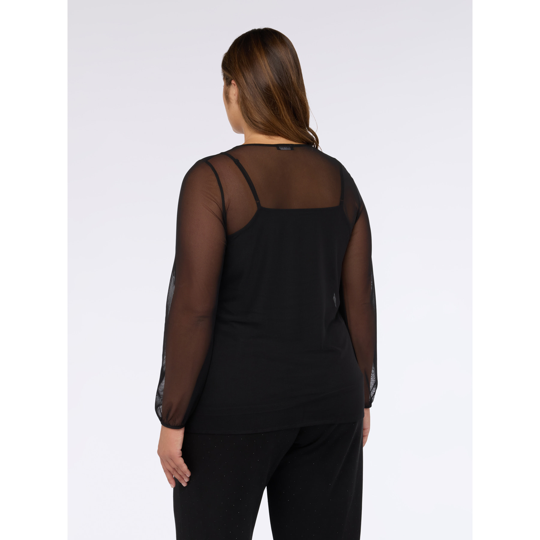 Fiorella Rubino - Camiseta de tul transparente - Negro