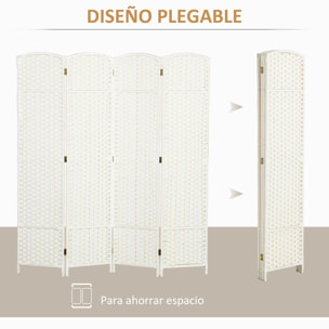 Biombo de 4 Paneles Separador de Ambientes Plegable 160x170 cm Biombo Separador de Ambientes para Salón Dormitorio Oficina