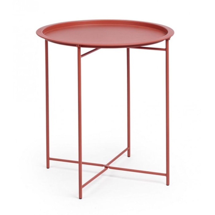Set di 6 tavolini rotondi AUSTIN in acciaio rosso