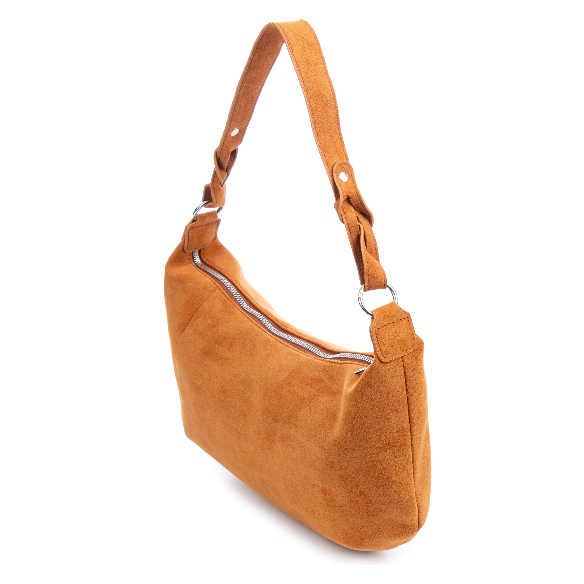 Atessa borsa a tracolla in vera pelle scamosciata.