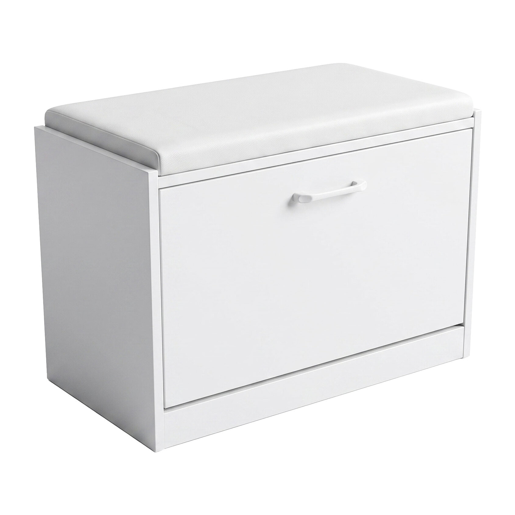 Kaizen - Panca da Ingresso con Scarpiera 63x47x30 cm 9 paia Portascarpe con Cuscino in Legno Bianco