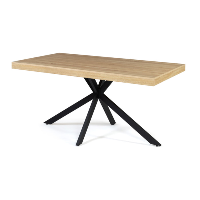 Table repas Brixton pieds spider - Bois - Noir