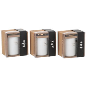 J-Line tasse Xmas - céramique - blanc/or - 3 pcs