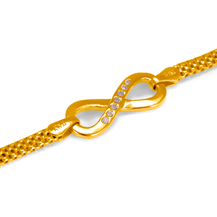 Pulsera Plata de ley 925 con detalle símbolo infinito con brillantes