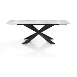 Tomasucci MELVIN EVO 120 MARBRE BLANC - Table extensible NOIRE