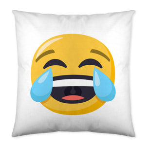 Emoji - Funda de Cojín Estampado - Con Cremallera - Sin relleno - 100% Algodón - Emoji 1