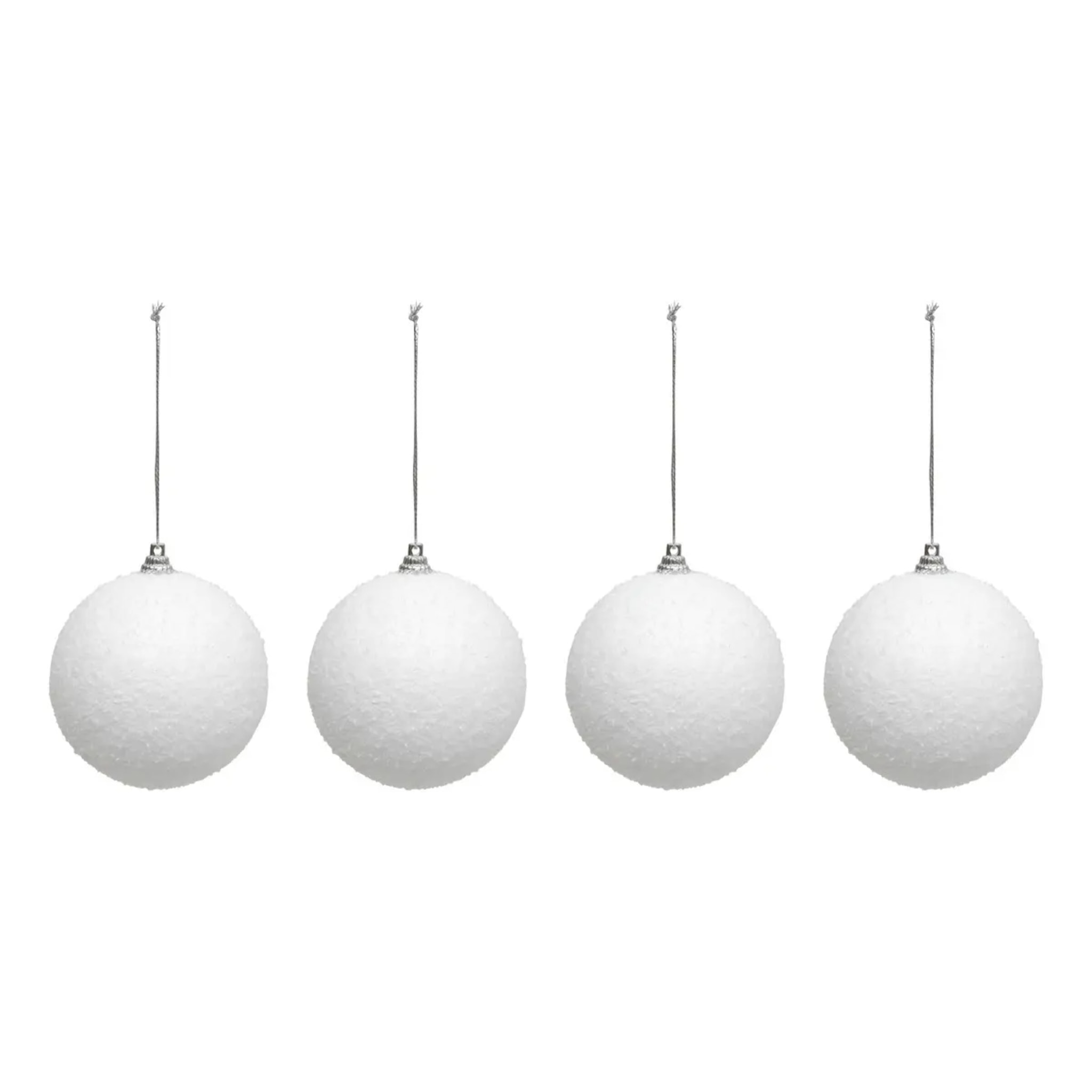Lot de 8 boules neige D.8cm polystyrène blanc