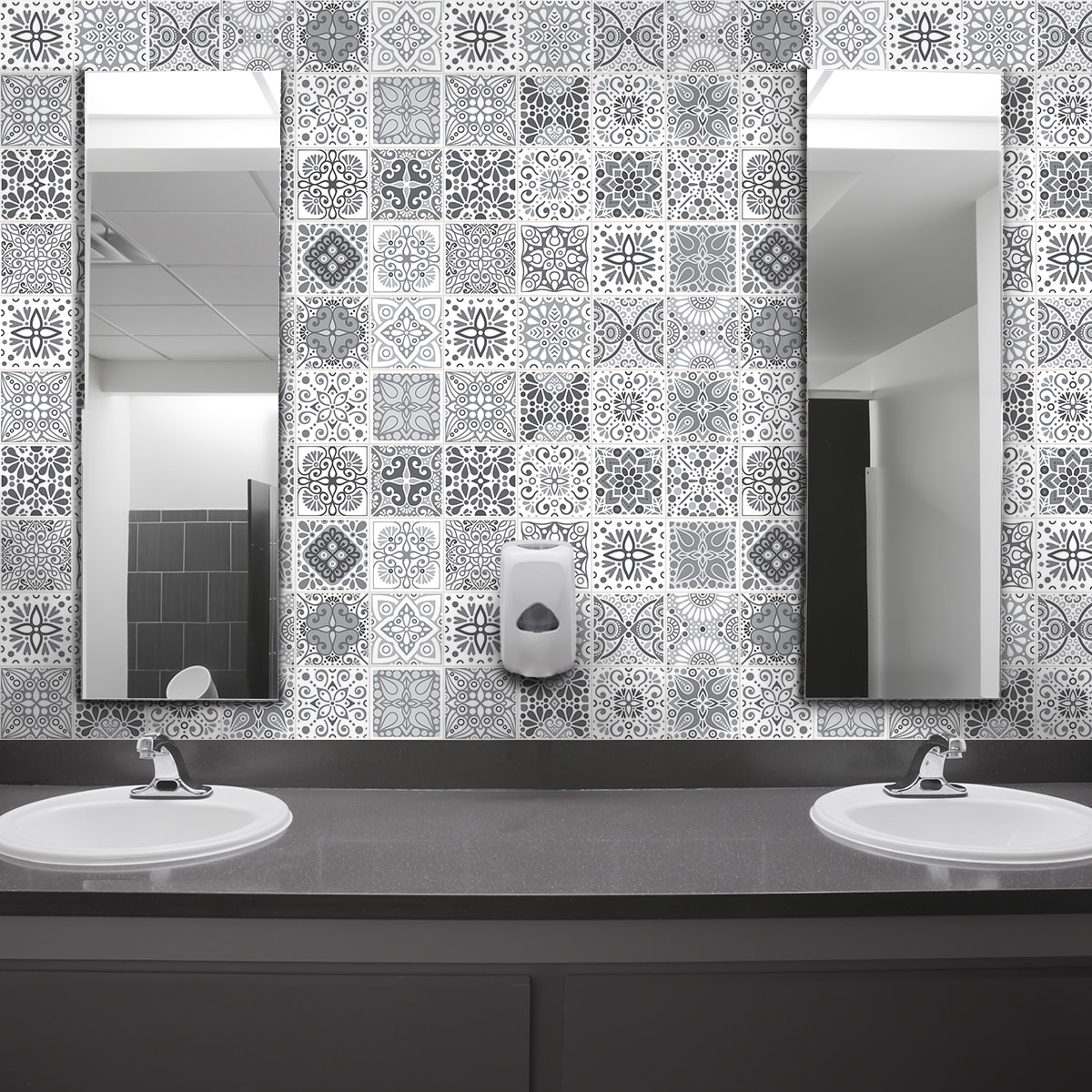 Stickers muraux - Sticker Mural Carrelage adhésif Cuisine Salle de Bain - 24 STICKERS CARRELAGES AZULEJOS YASMINE