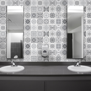 Stickers muraux - Sticker Mural Carrelage adhésif Cuisine Salle de Bain - 24 STICKERS CARRELAGES AZULEJOS YASMINE