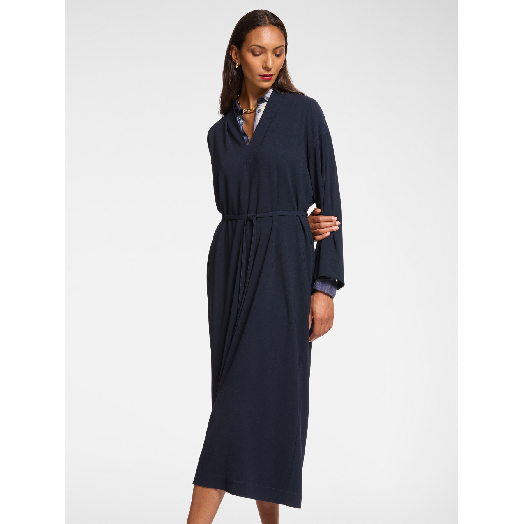 Elena Mirò - Abito con cintura - Blu