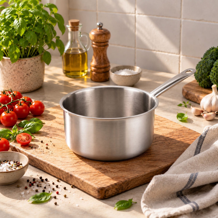 Casserole professionnelle acier inoxydable 16cm - tous feux  PROFESSIONNEL