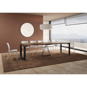 Console extensible 90x40/300cm Sketa noyer cadre anthracite