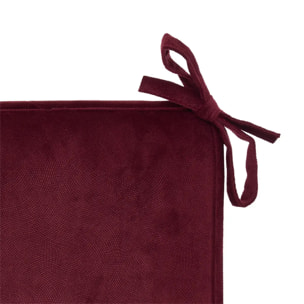 Galette de chaise Lilou rouge grenat 38x38cm