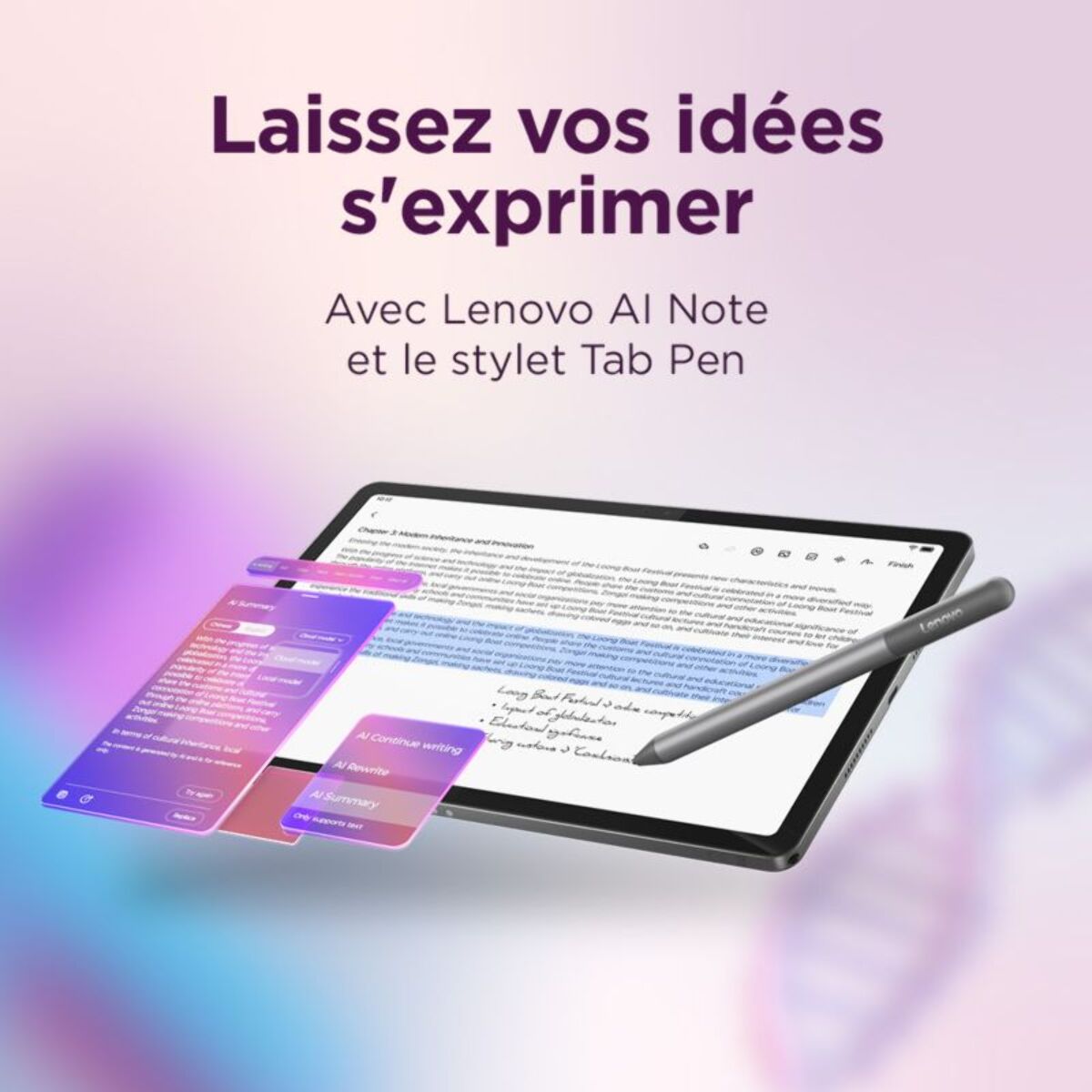 Tablette Android LENOVO Pack Idea Tab 128Go + Stylet + Earbuds