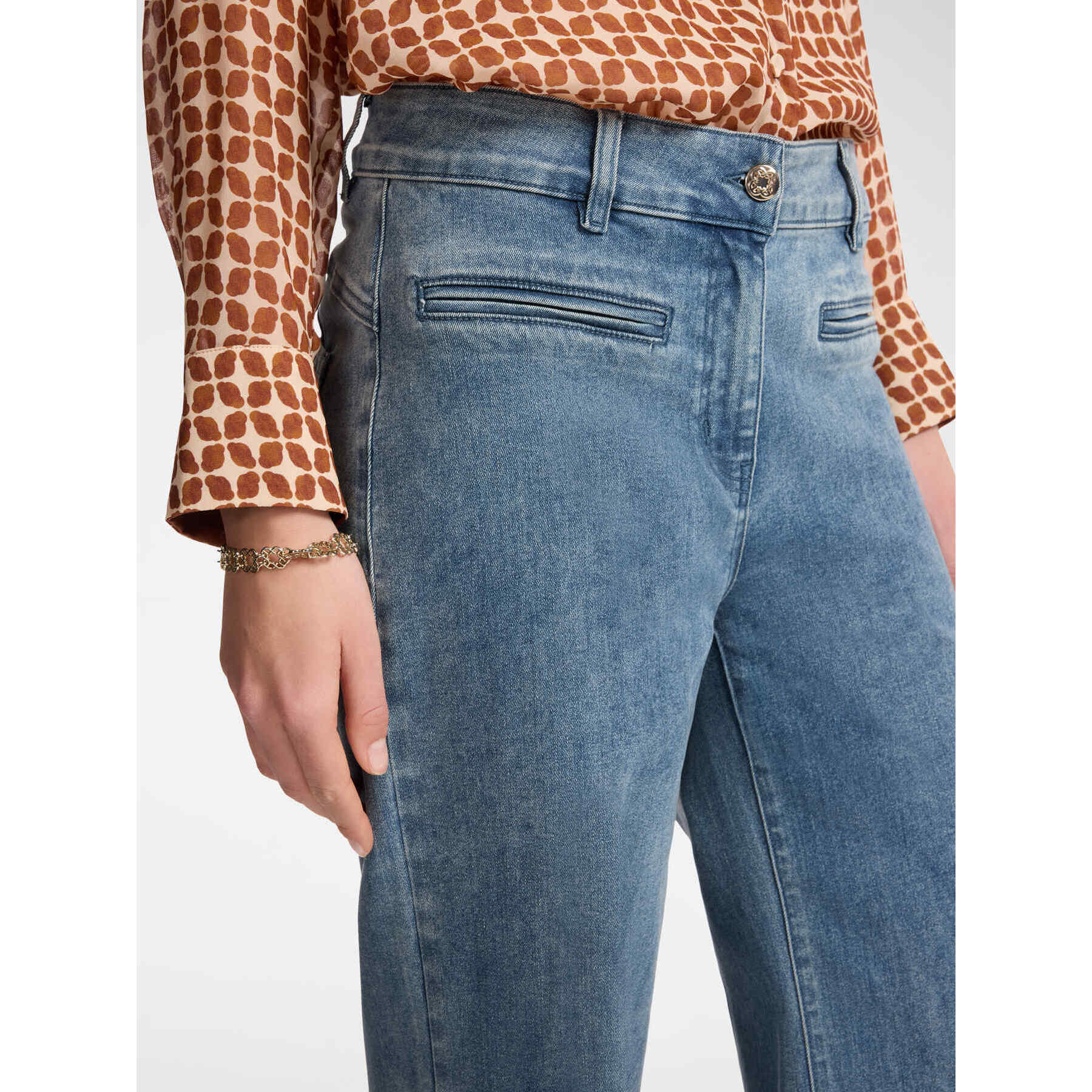 Elena Mirò - Jeans de 5 bolsillos marinero, "Mary" - Azul