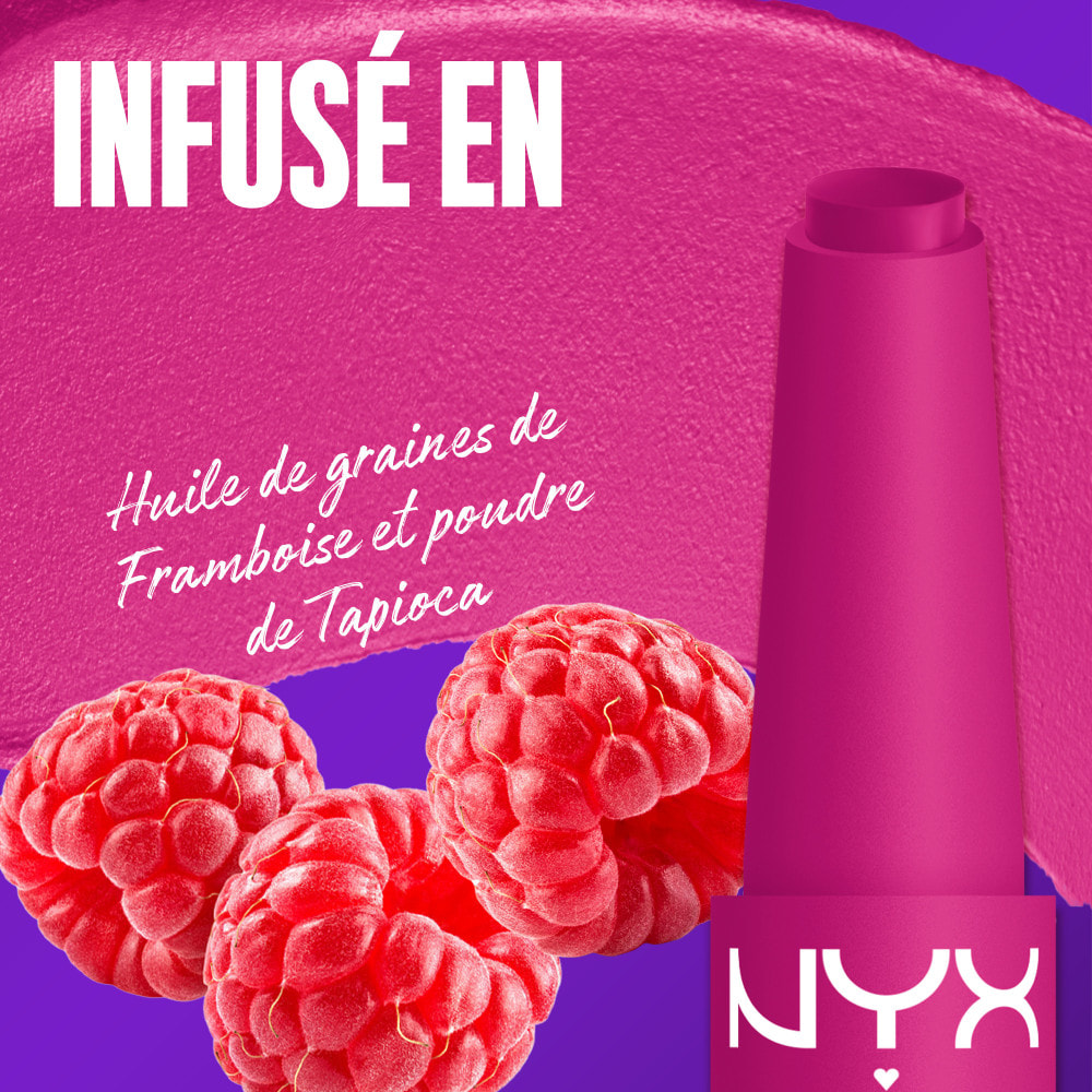 NYX Professional Makeup Fat Matte Rouge à Lèvres Mat Crémeux Fluffy Fucshia