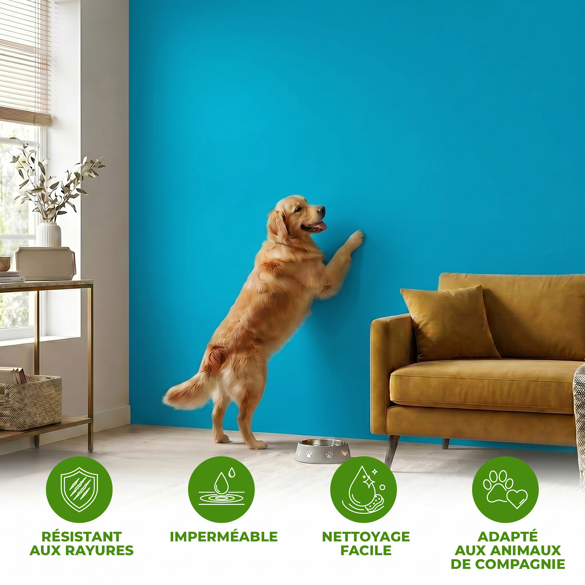 Rouleau adhésif décoratif Vinyle au Mètre - Bleu ciel - Sticker Lavable Imperméable Mur Cuisine Meubles