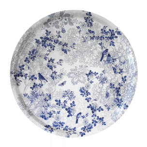 Plateau bois imprimé bleu Voliere bleu
