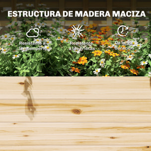 Jardinera con Enrejado y Techo de Madera, Jardinera Exterior Grande para Plantas Trepadoras, con 2 Estantes, Drenaje y Forro, Macetero Elevado para Patio, Terraza, 76x43,5x177 cm, Natural