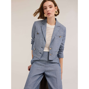 Motivi - Chaqueta corta efecto denim - Light - blue