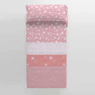 Cool Kids - Colcha Bouti Estampada - Reversible - Infantil - 100% Algodón - 70 gr/m² - Indigo A Pink