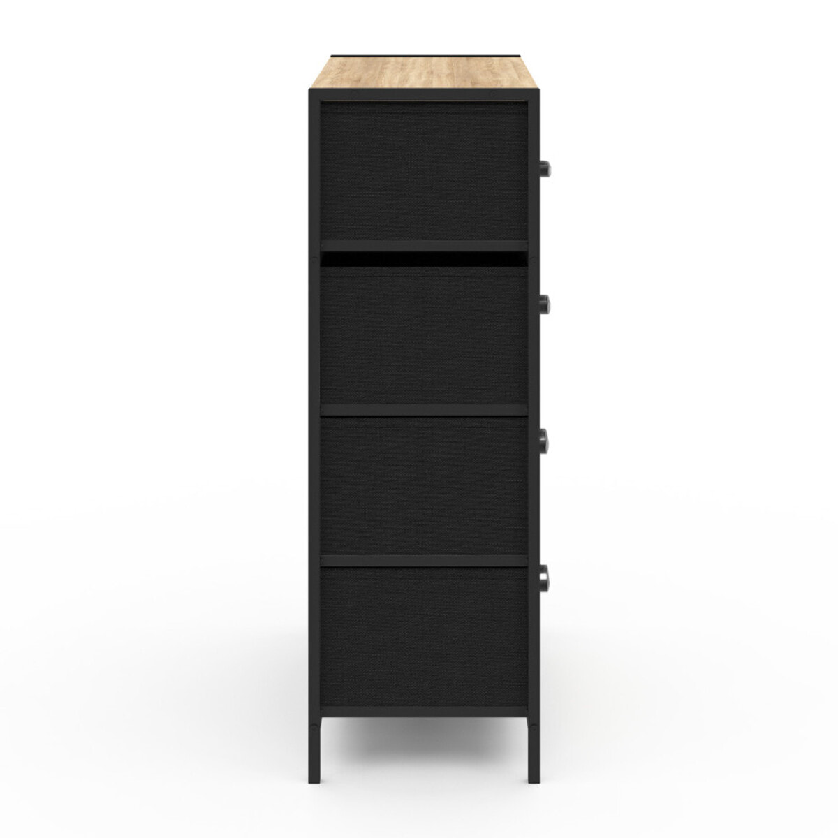 Commode Iris 5 tiroirs en bois et tissu