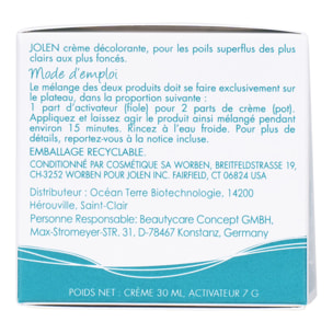Crème Décolorante - Duvet et Poils Superflus 30ml