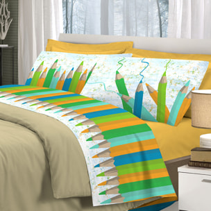 Completo letto matitoni verde