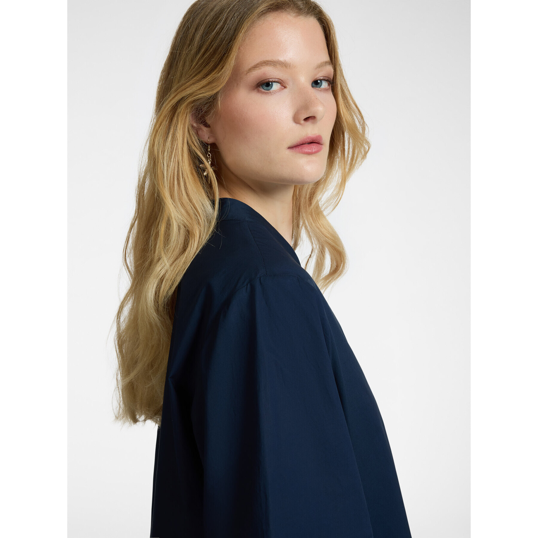 Elena Mirò - Vestido de corte relajado en algodón - Azul