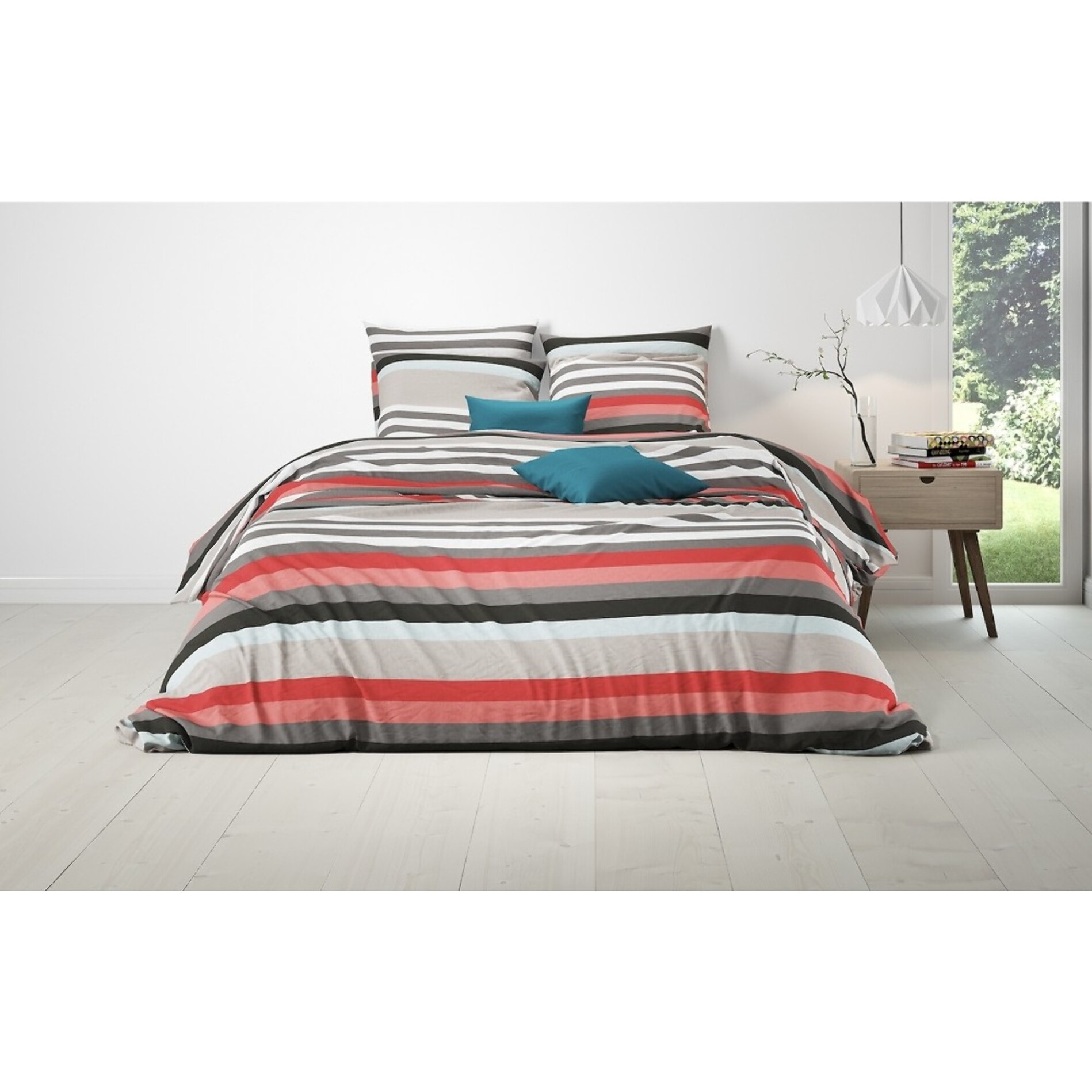 Parure Housse De Couette Coton, Stripe