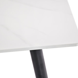 Table basse 120x60cm plateau céramique effet marbre pieds métal - STONE 2
