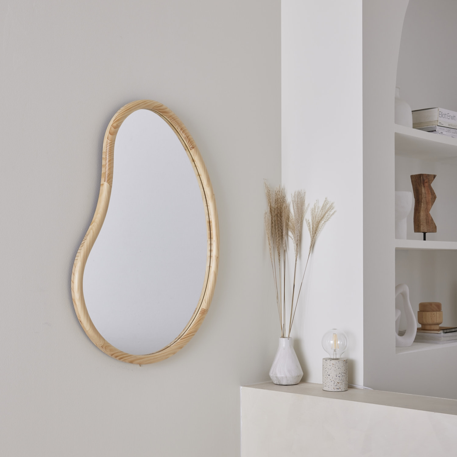 Miroir organique bois de sapin 85cm JACOB