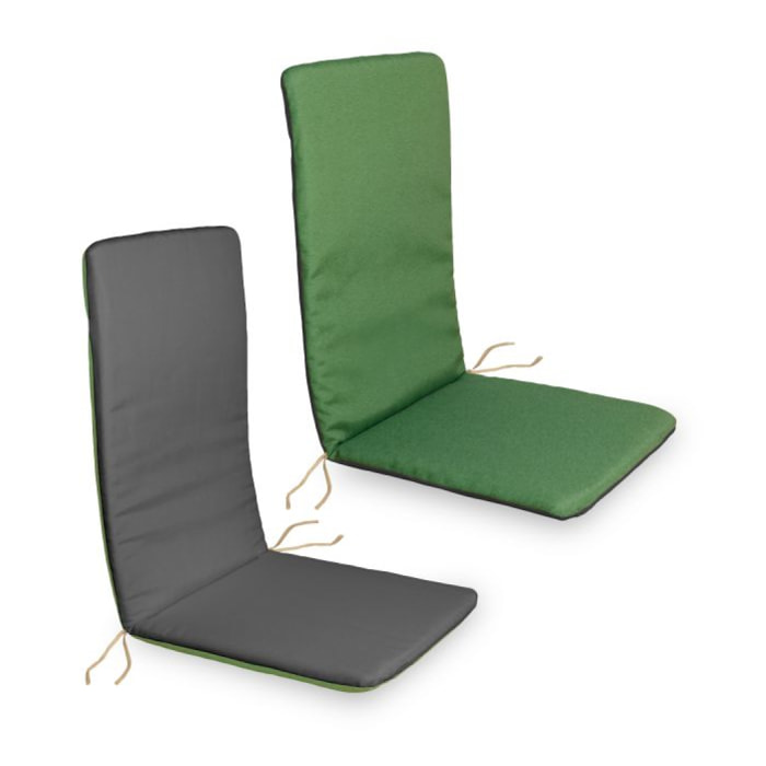 Cojín reversible de sillón Verde - Gris