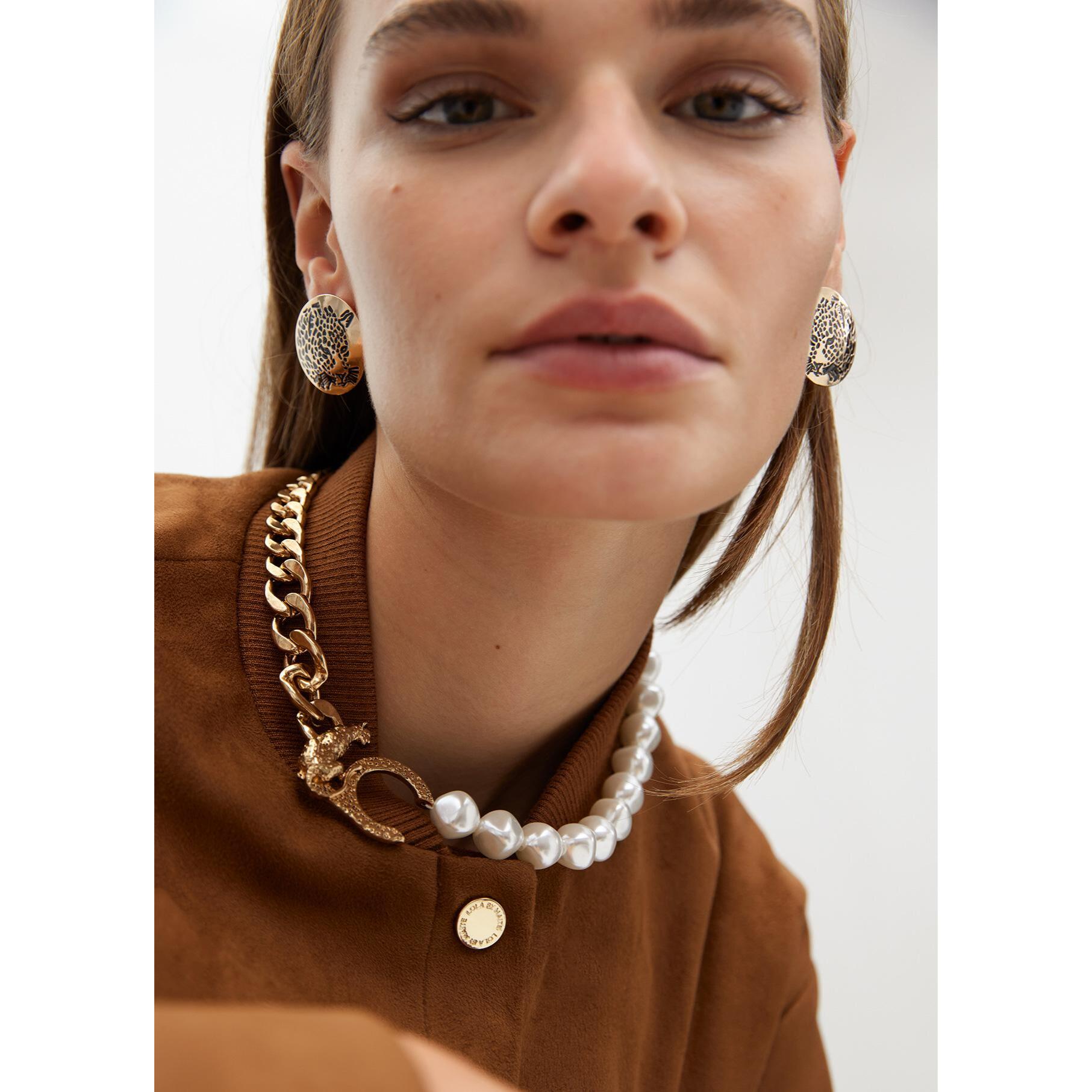 Orecchini a bottone testa di tigre