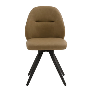 Set di 2 sedie girevoli ZENNENDAL in similpelle marrone e gambe in metallo nero