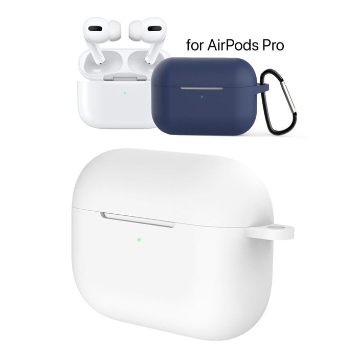 Funda de silicona para base de carga de AirPods Pro, con mosquetón