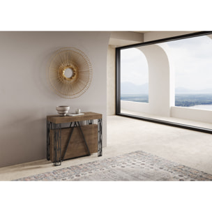 Consolle allungabile 90x40/300 cm Kerpa noce telaio antracite