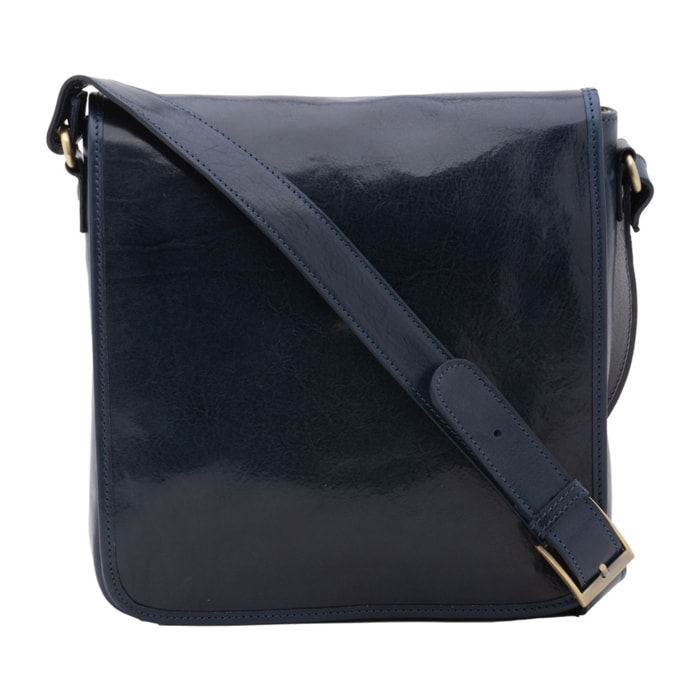 Borsa a tracolla da uomo in vera pelle - Modello False - Made in Italy - 29.0 x 28.0 x 9.0 cm