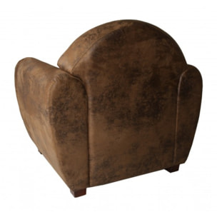 Fauteuil vintage effet simili vieilli - CLUB