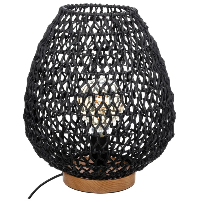 Lampe "Etel" noire - métal & papier H36 cm