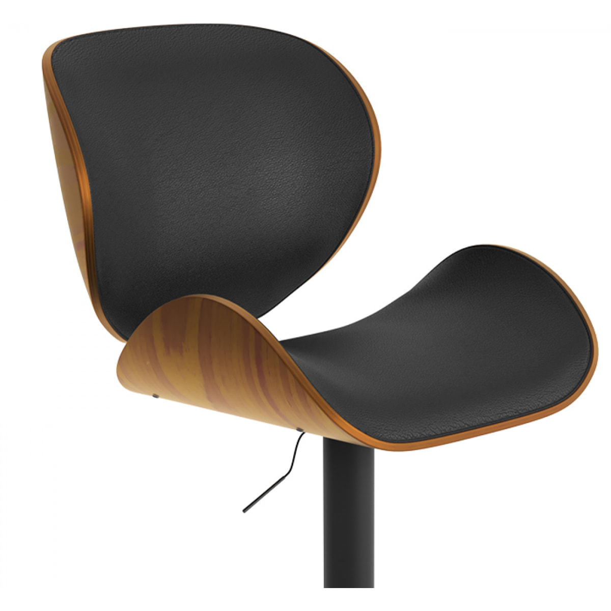 Chaise de bar réglable 63/84 cm en cuir synthétique noir - Baudoin