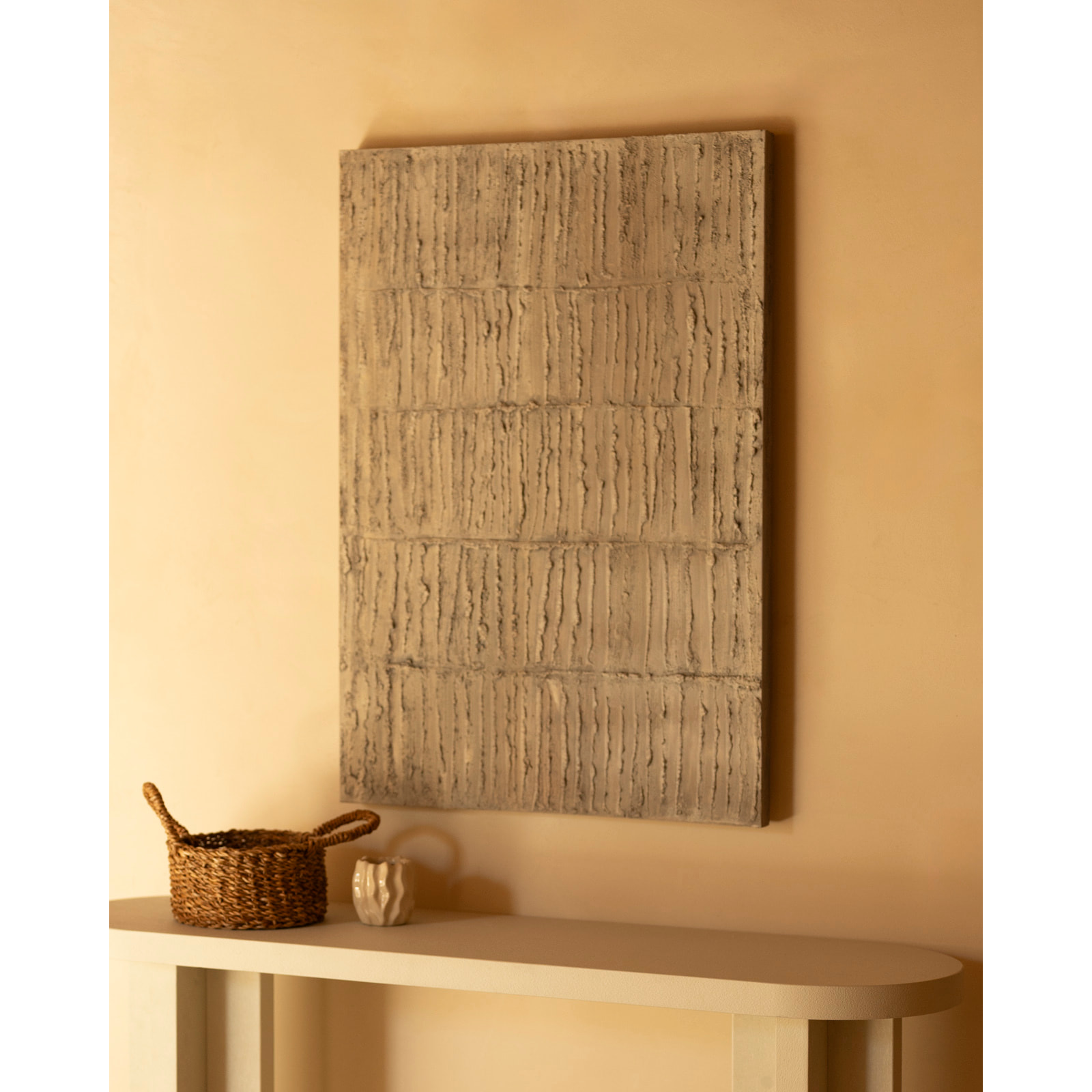 Cuadro beige decorativo sobre algodón con bastidor de madera pintado artesanalmente con pintura al óleo de varias medidas