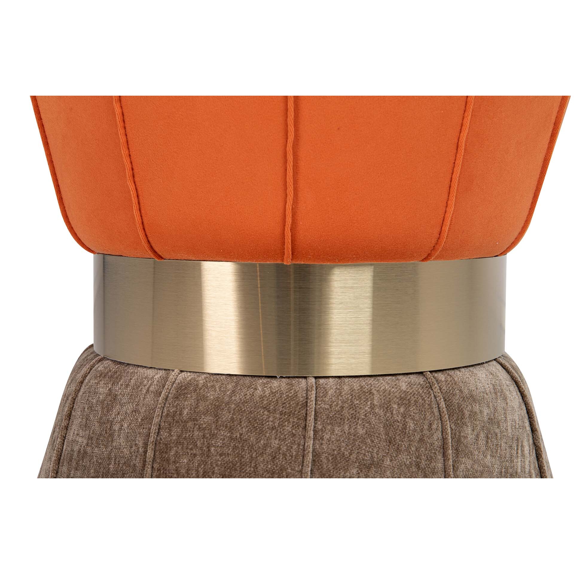 Puff Velvet Naranja Marron 40x40x44 Cm